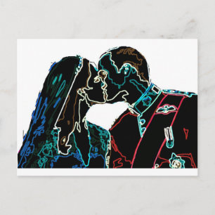 Cartão Postal Neon Will e Kate
