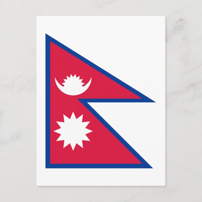 Cartão Postal Nepal - Bandeira do Nepal (Frente)