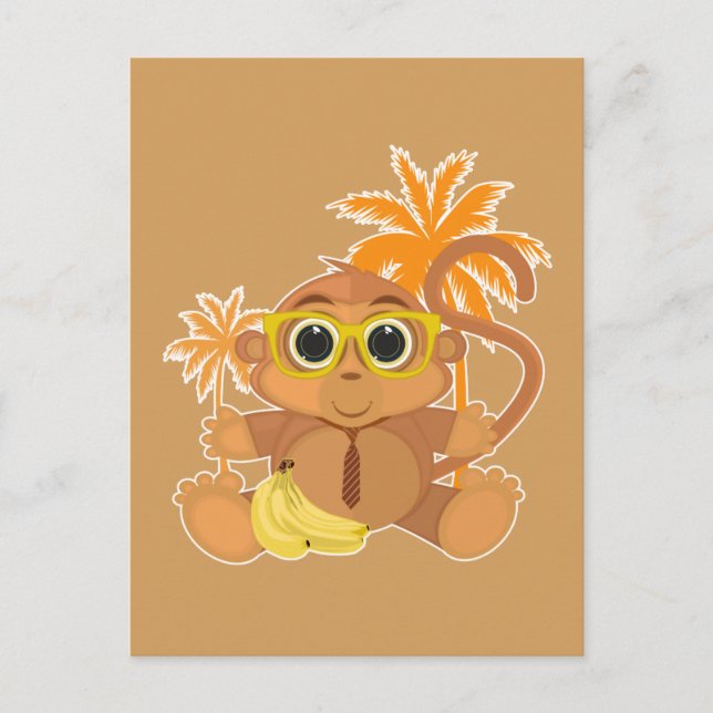 Cartão Postal Nerd macaco (Frente)