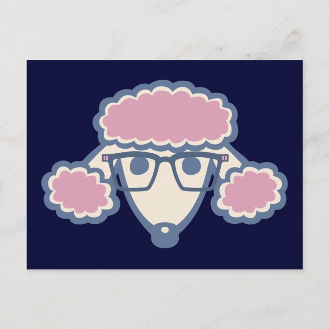 Cartão Postal Nerd Poodle (Frente)