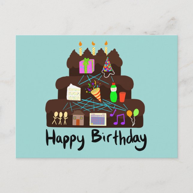 Cartão Postal Nerdy Birthday Neural Network (Frente)