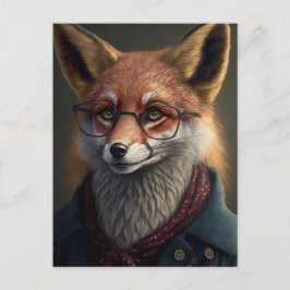 Cartão Postal Nerdy fox