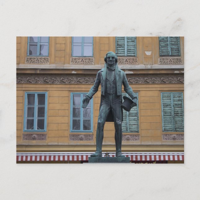 Cartão Postal Nestroy Denkmal, Viena Áustria (Frente)