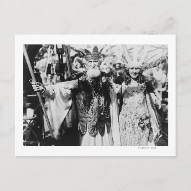 Cartão Postal Netuno e Miss América no Carnaval (Frente)