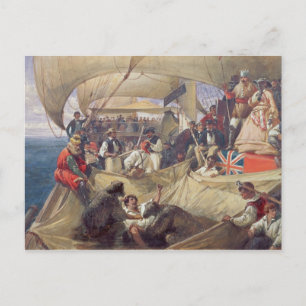 Cartão Postal Netuno no Conselho do 'Newcastle' atravessando o