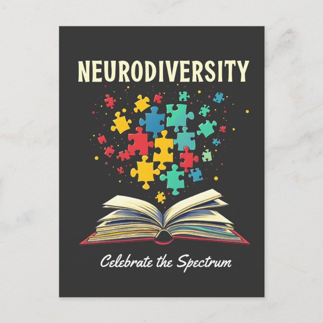 Cartão Postal Neurodiversidade celebra o Autismo do Livro do Esp (Frente)