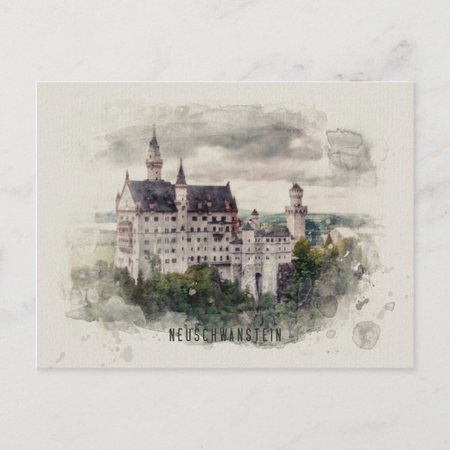 Cartão Postal Neuschwanstein Briefkaart (Frente)