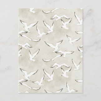 Cartão Postal Neutral Seagull Bird Ocean Card.