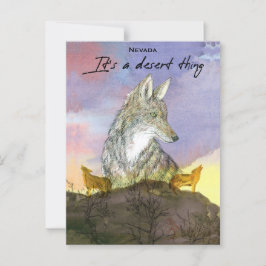 Cartão Postal Nevada Coyote É Uma Coisa Do Deserto