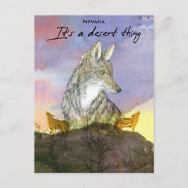 Cartão Postal Nevada Coyote É Uma Coisa Do Deserto
