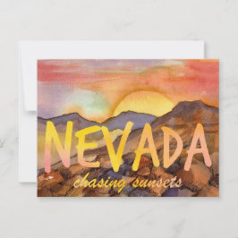 Cartão Postal Nevada perseguindo Pôrs do sol Desert Mountain Lan