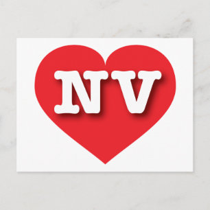 Cartão Postal Nevada Red Heart - Eu amo NV