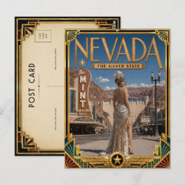 Cartão Postal Nevada Vintage Art Deco Era de Ouro