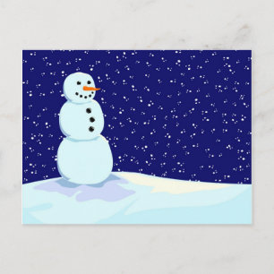 Cartão Postal Neve à Noite