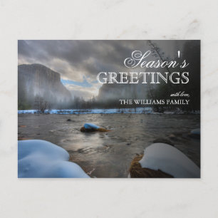 Cartão Postal Neve coberta pelo rio Merced em Yosemite