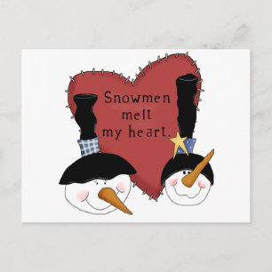 Cartão Postal Neve derrete meus Camisetas e presentes no coração