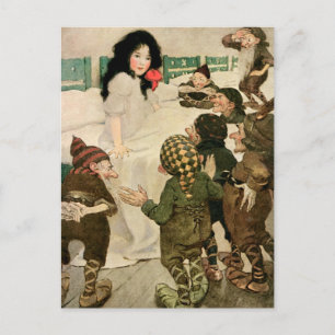 Cartão Postal "Neve e os Sete Homens Pequenos"