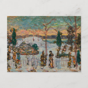 Cartão Postal Neve em abril por Maurice Prendergast, Arte Vintag