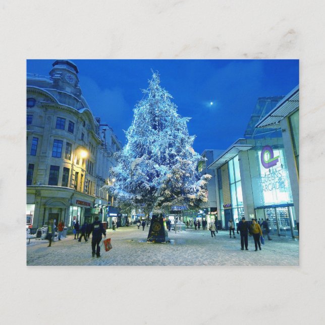 Cartão Postal Neve em Cardiff (Frente)