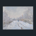 Cartão Postal Neve na Argentina (por Claude Monet)<br><div class="desc">Este design apresenta uma imagem de uma famosa pintura de óleo na canvas pelo impressionista francês Claude Monet (1840-1926). Seu título é "Neve na Argentina" (ou, no original francês, "Rue sous la neige, Argenteuil"). É o maior de nada menos que 18 obras que Monet pintou de seu município natal argentino...</div>