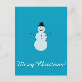Cartão Postal Neve no fundo azul. Feliz Natal!