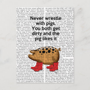 Cartão Postal Never Wrestle with Pigs