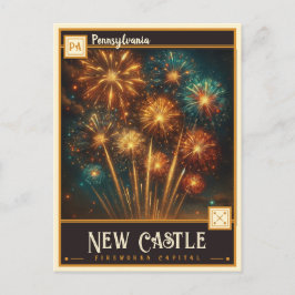 Cartão Postal New Castle, Pensilvânia | Vintage