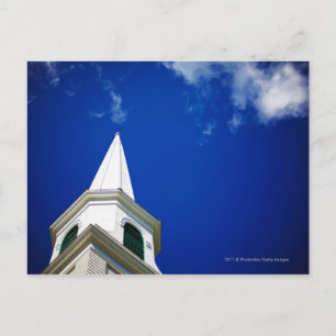 Cartão Postal New England Church Steple com céu azul