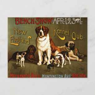 Cartão Postal New England Kennel Club c.1890 show poster
