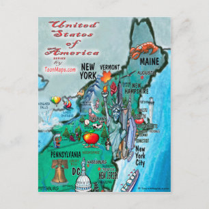 Cartão Postal New England USA Card