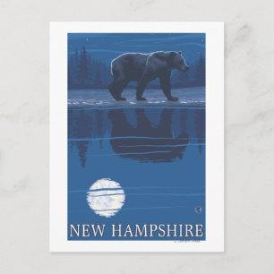 Cartão Postal New Hampshire Bear no Luar