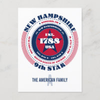 New Hampshire, Concord, NH, Patriotic, Monograma