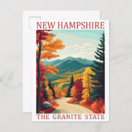 Cartão Postal New Hampshire, Granite State USA Viagem Place