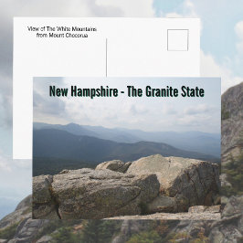 Cartão Postal New Hampshire Granite State White Mountains