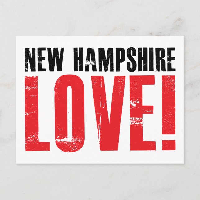 Cartão Postal New Hampshire Love (Frente)