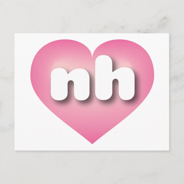Cartão Postal New Hampshire pink fade Heart (Frente)