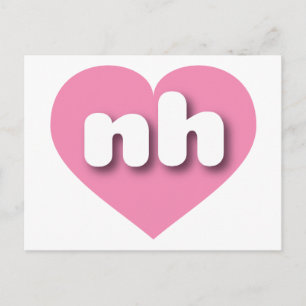 Cartão Postal New Hampshire Solid Pink Heart - Amor