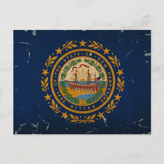 Cartão Postal New Hampshire State Flag VINTAGE (Frente)