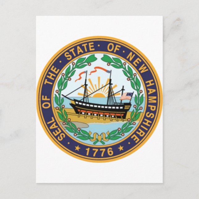 Cartão Postal New Hampshire State Seal (Frente)