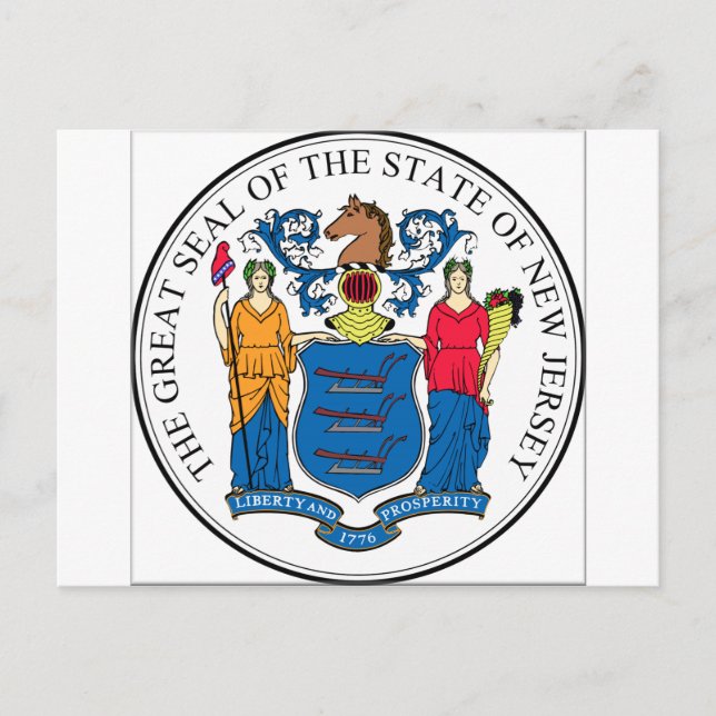 Cartão Postal New Jersey State Seal (Frente)