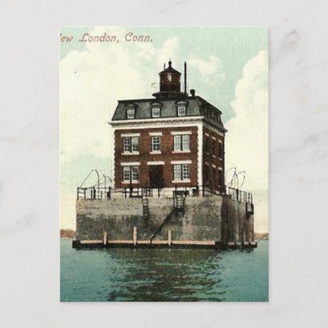 Cartão Postal New London Ledge Lighthouse (Frente)