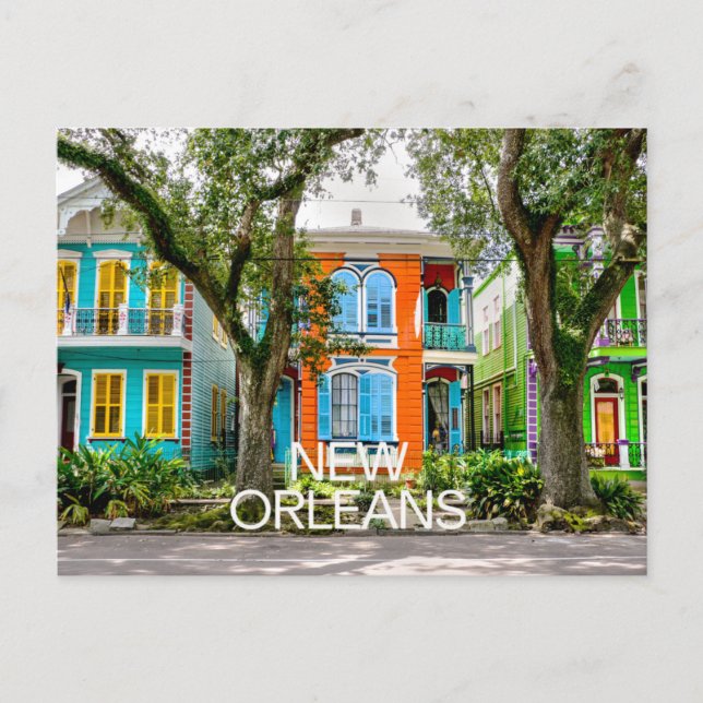 Cartão Postal New Orleans Colorful Houses Travel Postcard (Frente)