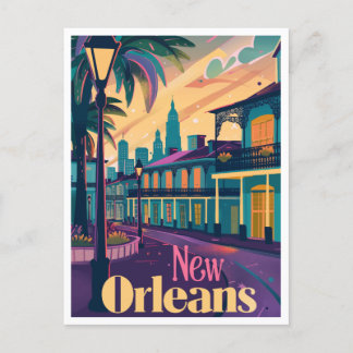 Cartão Postal New Orleans Louisiana French Quarter no Sunset