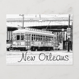 Cartão Postal New Orleans Postcard - Trolley Car