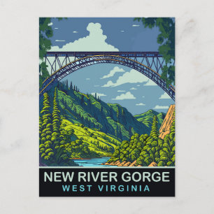 Cartão Postal New River Gorge, Bridge, WV, Viagem