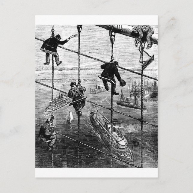 Cartão Postal New York, Booklyn Bridge, 1883 (Frente)