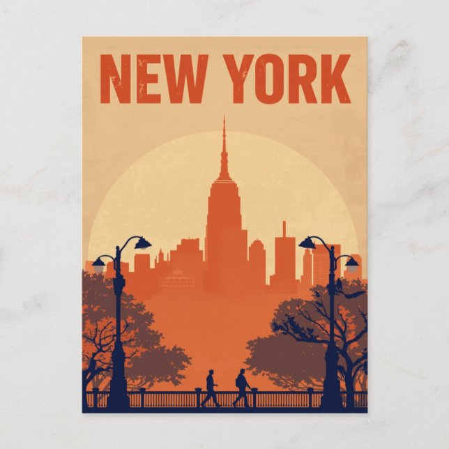 Cartão Postal New York City Empire State Building Silhouette (Frente)