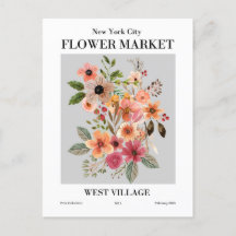 New York Flower Market, West Village Postcard