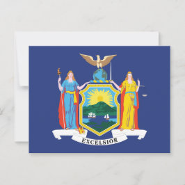 Cartão Postal New York State Flag Empire State Liberty Justice