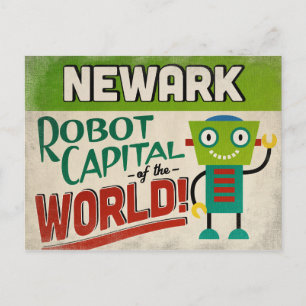 Cartão Postal Newark New Jersey Robot - Engraçado Vintage